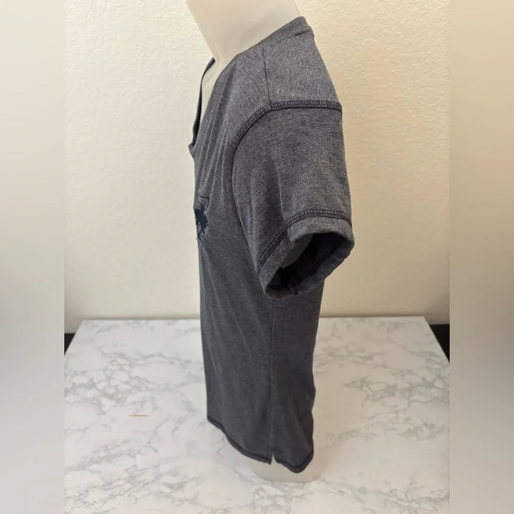 Beverly Hills Polo Club V-Neck T-Shirt Gray Short Sleeve Cotton Blend Sz M​​ - Picture 2 of 4